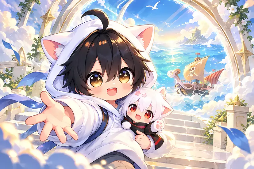 AniChibi invites players through a portal toward a sailing adventure